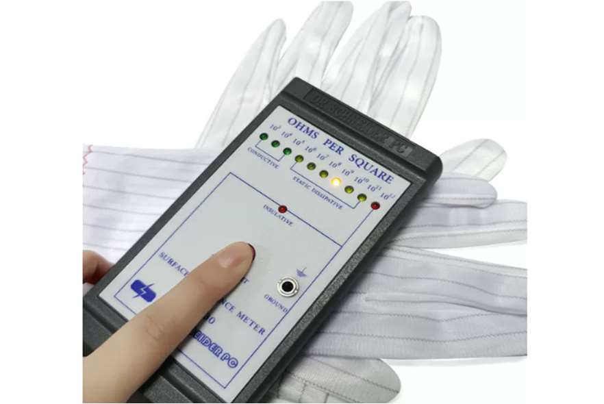 Găng tay vải phòng sạch may sọc carbon ESD